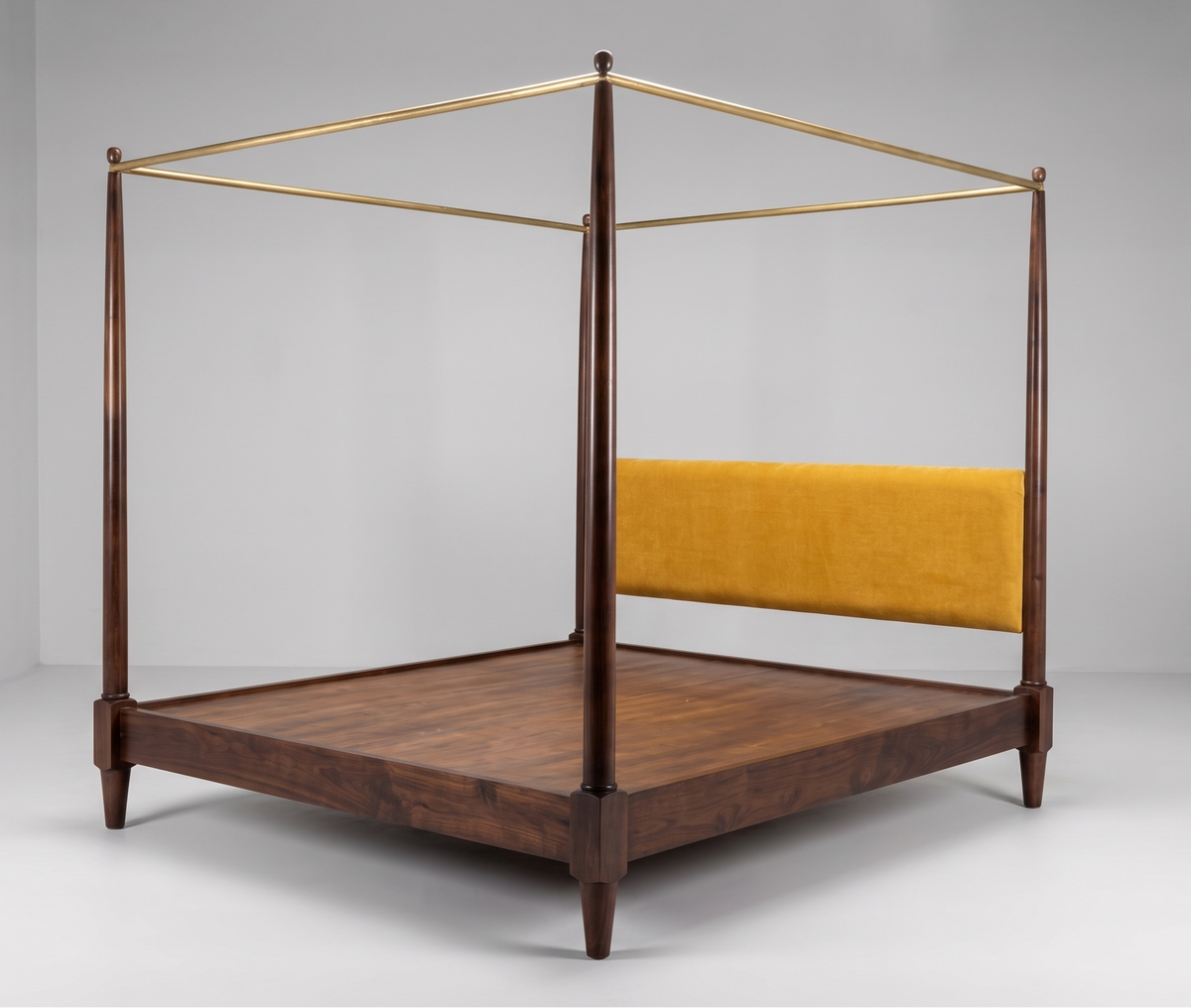 Teak & Metal Canopy Bed