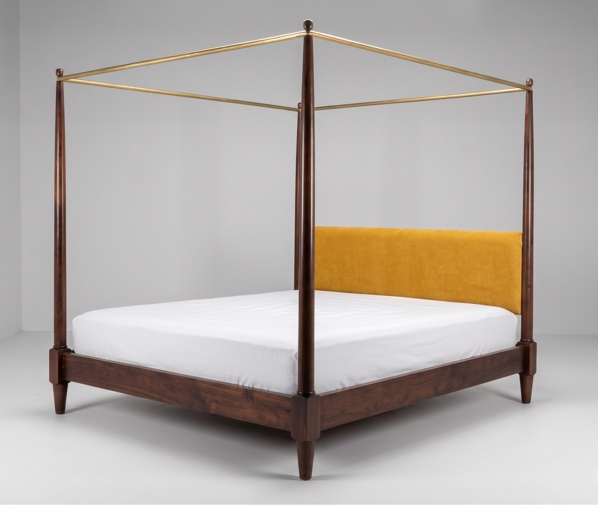 Teak & Metal Canopy Bed