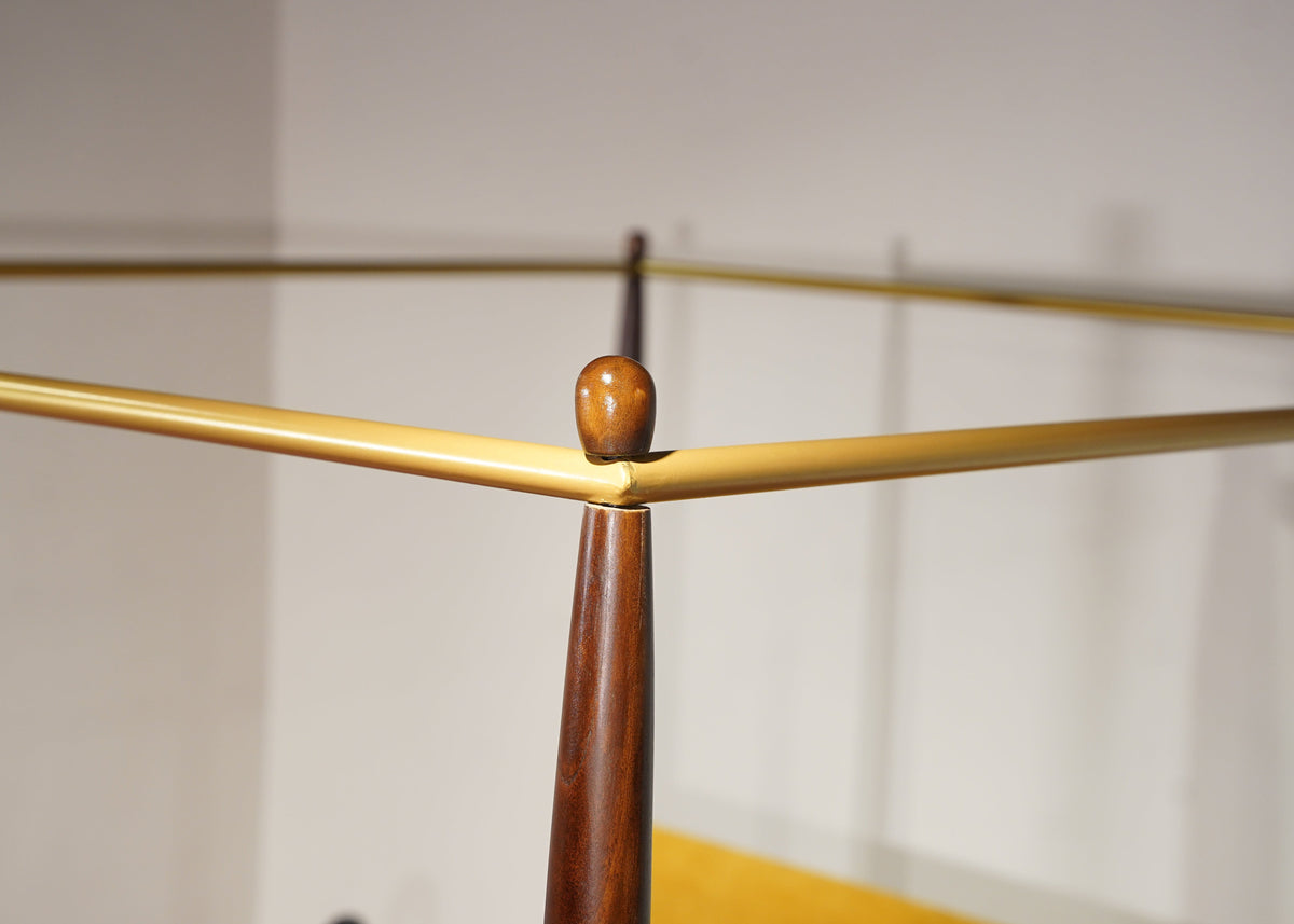 Teak & Metal Canopy Bed