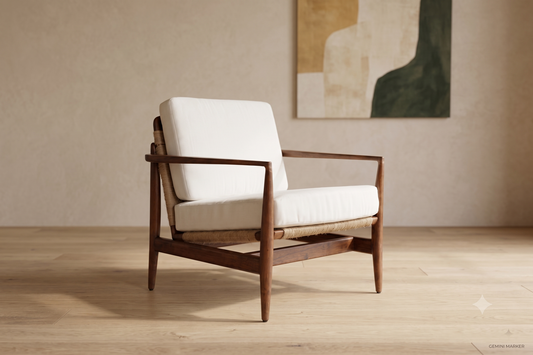 Earthy Textures Teak accent armchair
