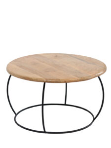 IRON BASE WITH WOODEN TOP COFFEE TABLE