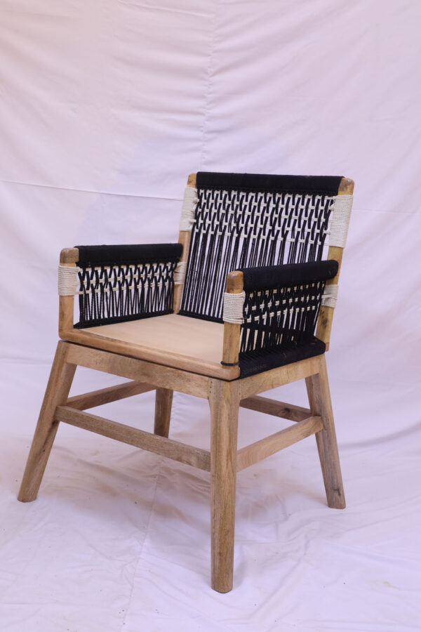 ROPE WEAVE WOODEN CHAIR - Image 4