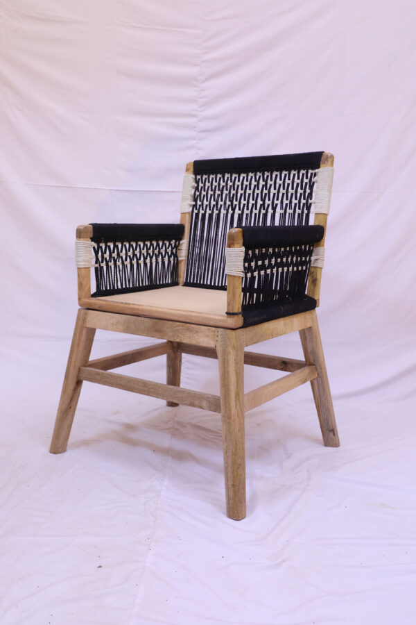 ROPE WEAVE WOODEN CHAIR - Image 5