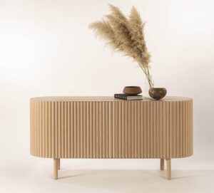 OVAL DESIGN CARVING LEG SIDEBOARD