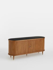 OVAL SOLID WOOD SIDETABLE