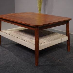Acacia Wood Coffee Table with Rope Weave