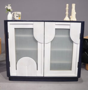 Frosted Glass Doors Wooden Cabinet