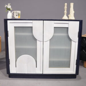 Frosted Glass Doors Wooden Cabinet