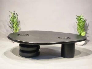 Oval Top Ash Wood Coffee Table