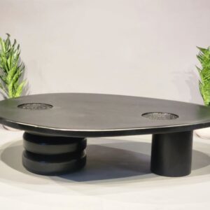 Oval Top Ash Wood Coffee Table